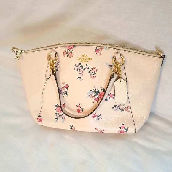 Coach Floral Cream Satchel Bag - Picture 2 of 10
